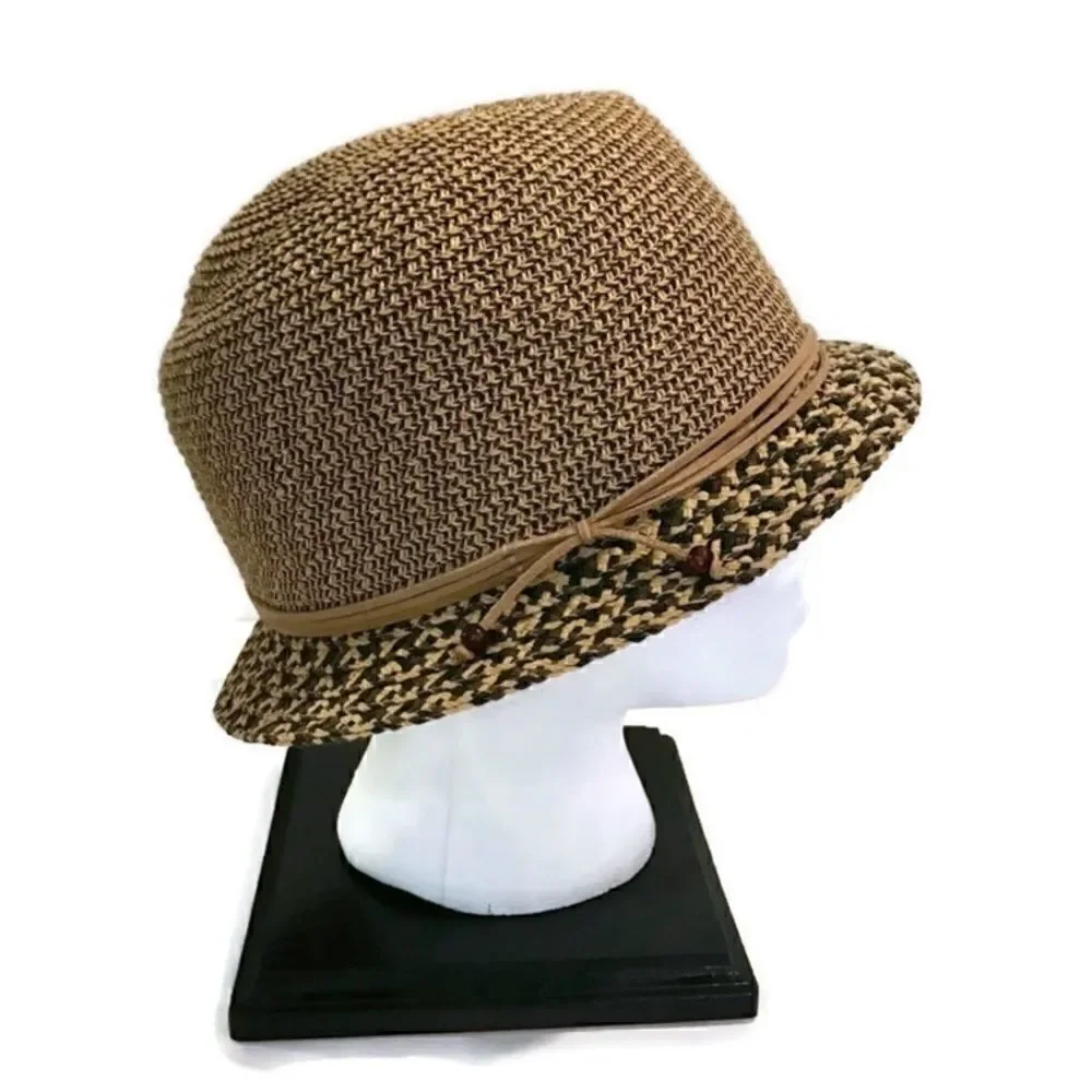 New! Nine West Straw Hat With Leather String